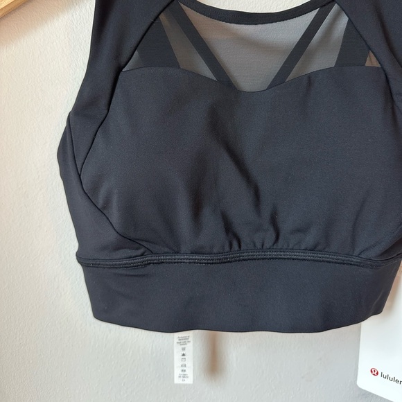 lululemon Breathe It In Bra Black Mesh C/D Cup Size 6 New With Tags - Picture 4 of 9